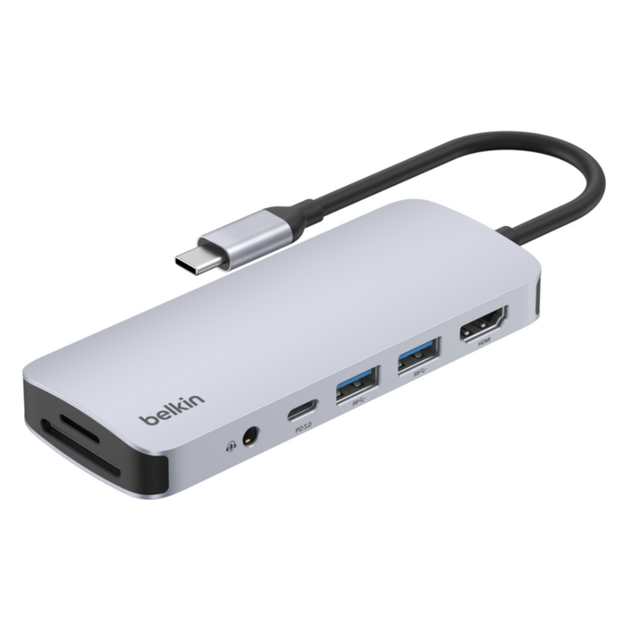 벨킨 connect USB C 7in1 멀티 포트 허브 어댑터 AVC009fqSGY V2, 실버 그레이, 1개 벨킨 connect USB C 7in1 멀티 포트 허브 어댑터 AVC009fqSGY V2, 실버 그레이, 1개