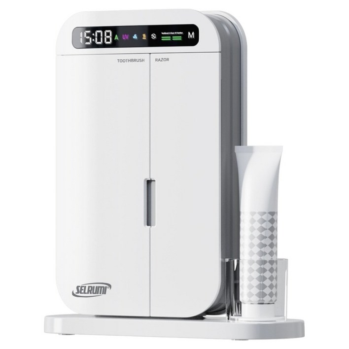 셀루미 케어밀리 24시간 자동화 살균 건조 스탠드 벽걸이형 스마트 칫솔 살균기, SELTSD580AT, 매트 화이트