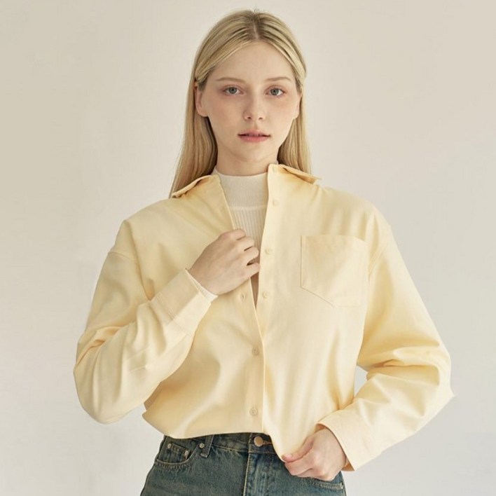 인비비드 여성용 클린라이트 스탠다드핏 클래식 옥스포드 셔츠 H08I7il5678