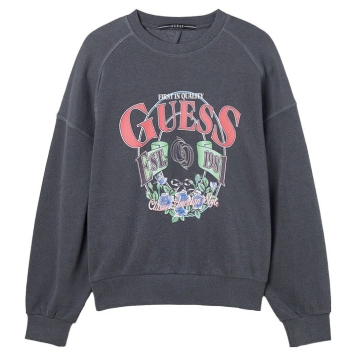 게스 여성용 빅로고 홀 맨투맨 YP1K5400