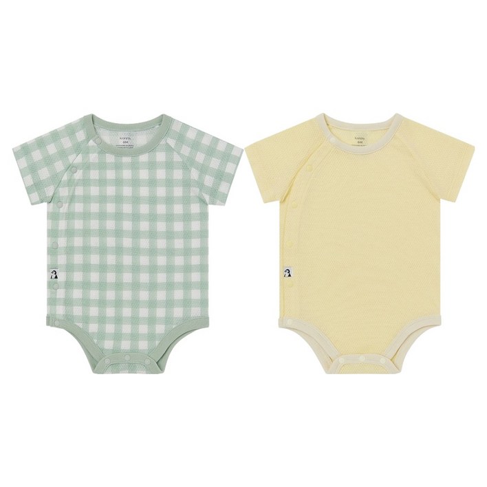 코니 신생아용 코튼메쉬 바디수트 2종 세트