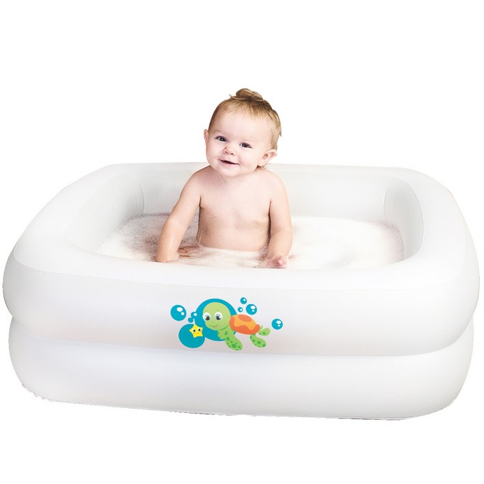 베스트웨이 엠보싱 유아 사각 욕조 풀장 BW 51116, 화이트, 1개
