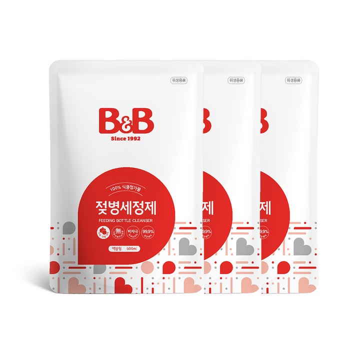 비앤비 젖병세정제 리필, 500ml, 3개