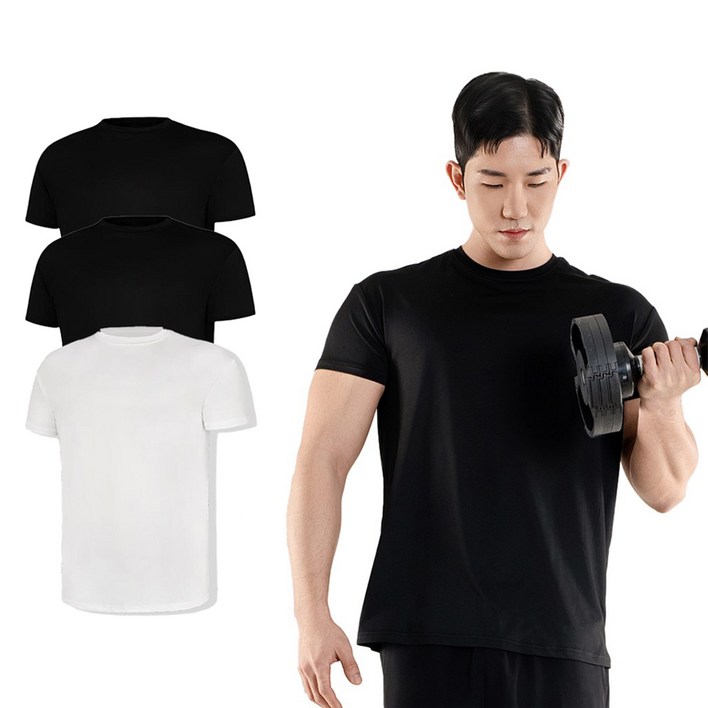씨티라이프카멜 남성용 머슬핏 반팔 티셔츠 3종 세트