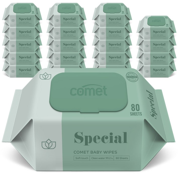 코멧 스페셜 아기물티슈 도톰한 엠보싱 캡형 더마테스트 인증