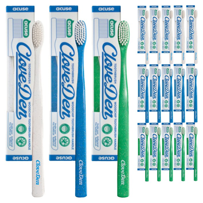 클로브덴 부드러운 이중미세모 칫솔 3종 세트 소프트타입, 6세트