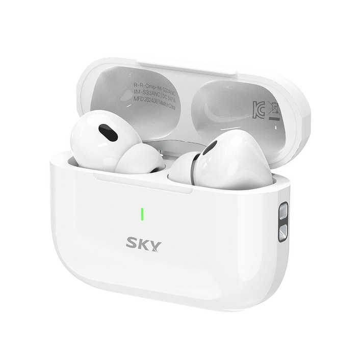 스카이 핏 버스트 ANC 노이즈캔슬링 무선충전 TWS 블루투스 5.4 커널형 무선이어폰, IMS33ANC, 미스틱 화이트