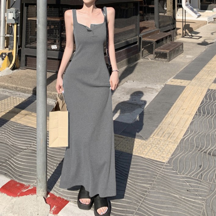 비비에모 글램 바디라인 슬림 롱 원피스 11098