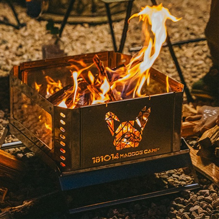 매드독 접이식 캠핑 화로대 + 내열유리 세트