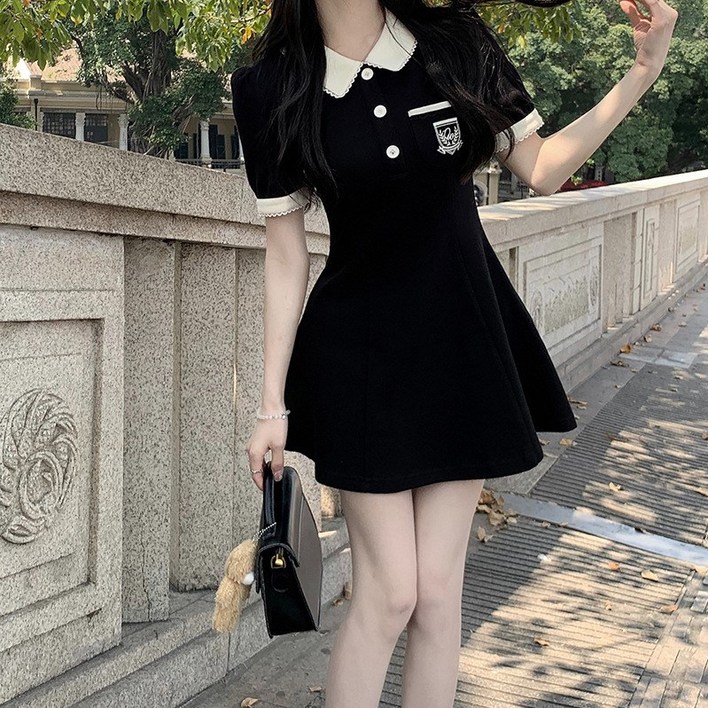 cosmag 여성 여름 캐주얼 데일리 반팔 카라넥 심플 슬림핏 미니원피스 cosmag 여성 여름 캐주얼 데일리 반팔 카라넥 심플 슬림핏 미니원피스