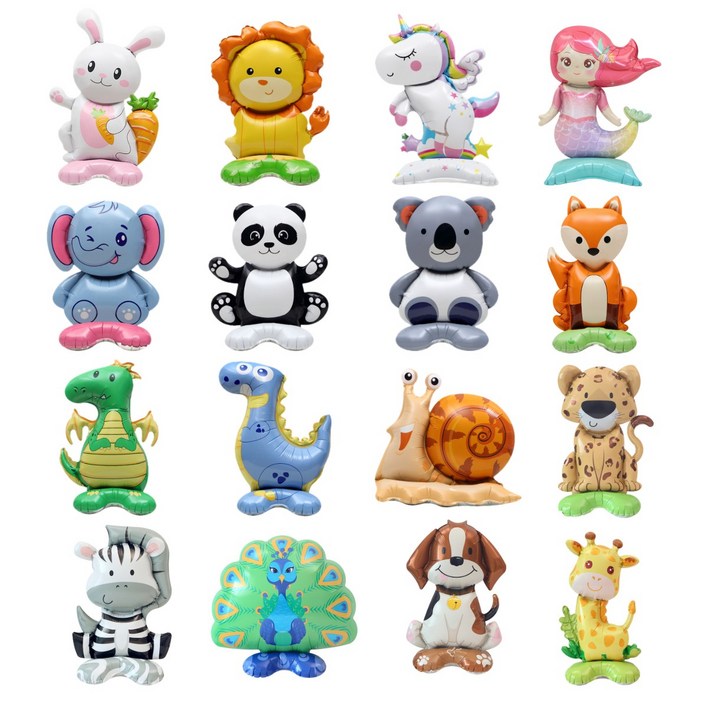 쏙쏙마켓 스탠딩에어벌룬 귀여운 동물 친구들 은박풍선, 1개