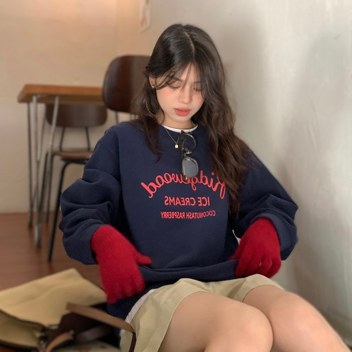 키뭉 캐주얼 레터링 오버핏 스타일 맨투맨