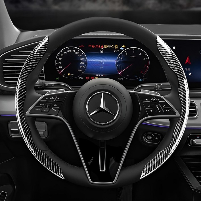 MN Real 카본 5D 자동차 하프 핸들커버, 5D 실버