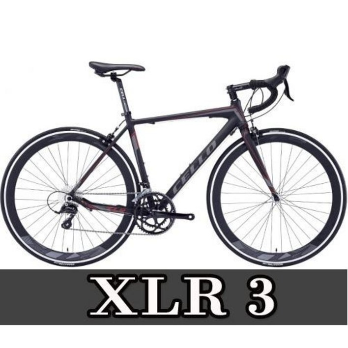 첼로 XLR3 로드 사이클 시마노 소라18단 카본 포크 로드 자전거, 블랙/실버