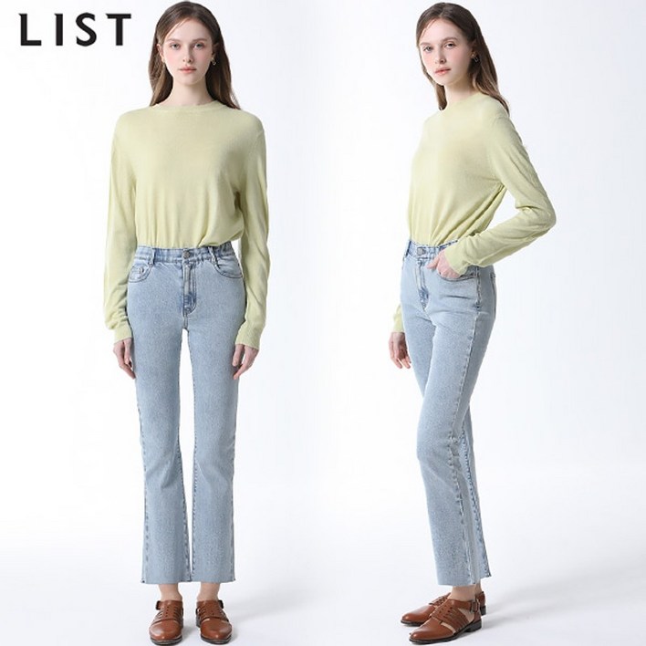 리스트 컷팅 슬림 데님 팬츠  택가격  138000원