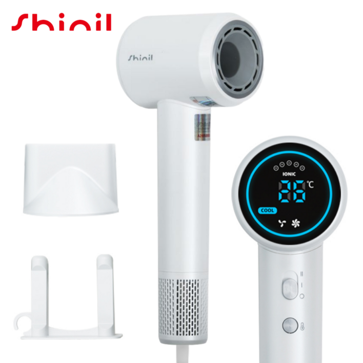 [26년형 신상품] 신일 프리미엄 BLDC 초강력 음이온 헤어 드라이어 스마트 디스플레이 가정용 전문가용 화이트