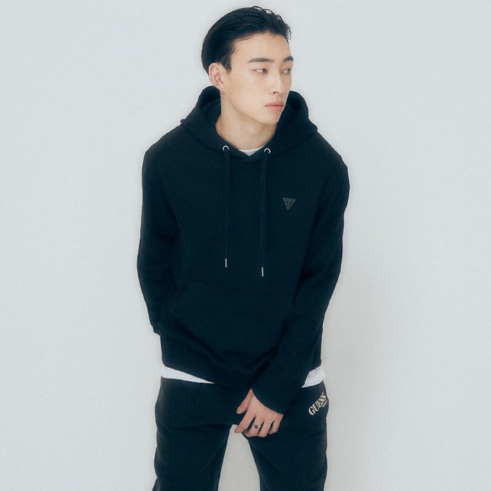 게스 에센셜 로고 오버핏 후디 NN4K1511