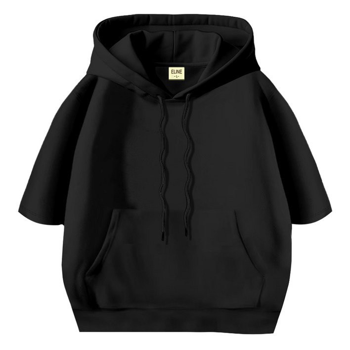 이라인 국산 반팔 후드티 오버핏 빅사이즈2XL 남녀공용 루즈핏 특양면 무지