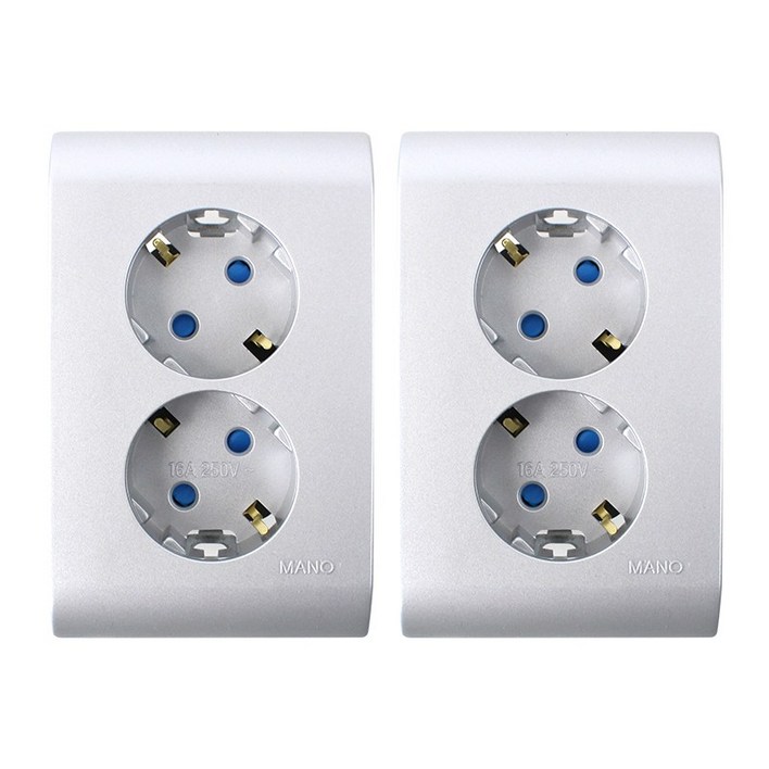 국산 고급실버 매입콘센트 2구*2개입, 2개