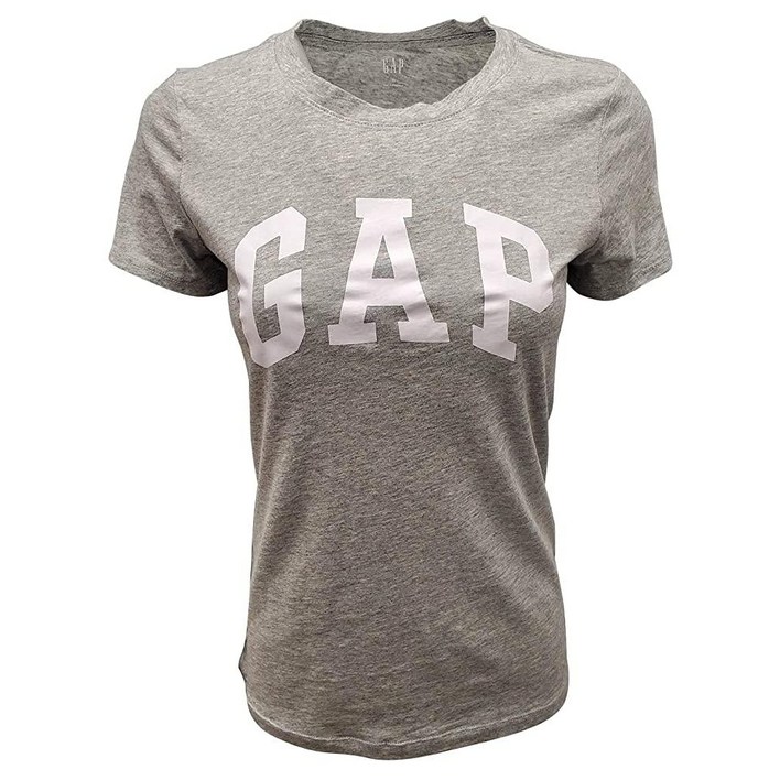 Gap 여성용 로고 티셔츠 (M, 라이트 그레이 (화이트 로고)), 로고)갭 33147