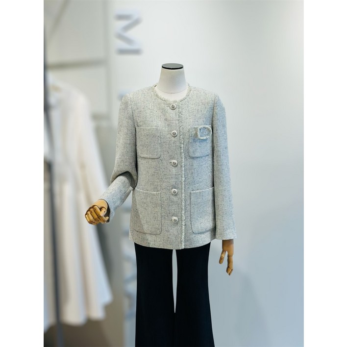 백화점 정품 25FW 잇미샤 라운드넥 트위드 자켓 ITQ2WJK100