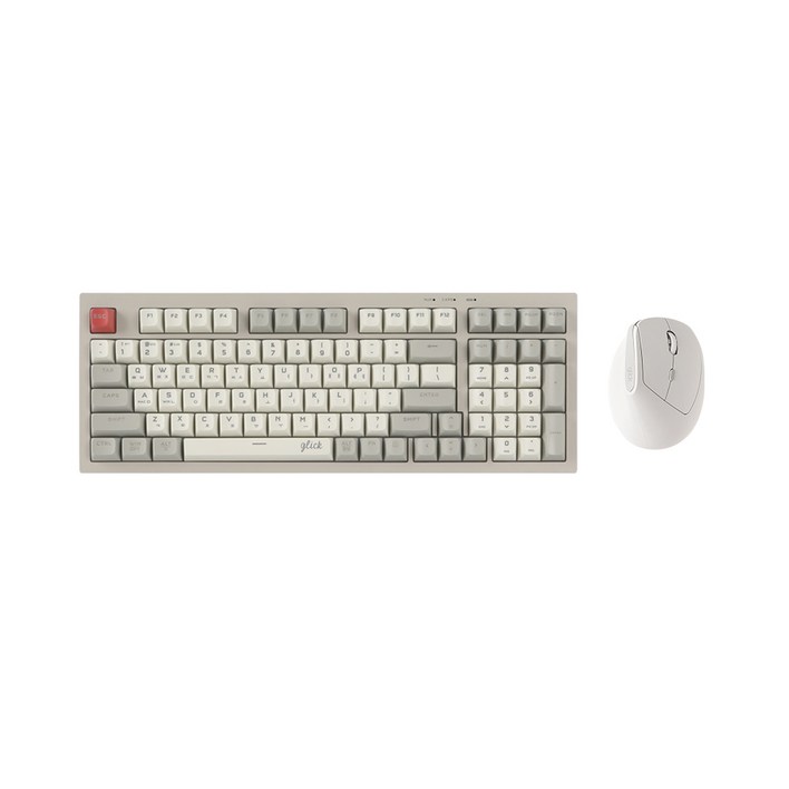 지클릭커 오피스프로 사일런스 무소음 무선 블루투스 98키 키보드 버티컬 마우스 세트, 레트로, WMK600 98키, 일반형