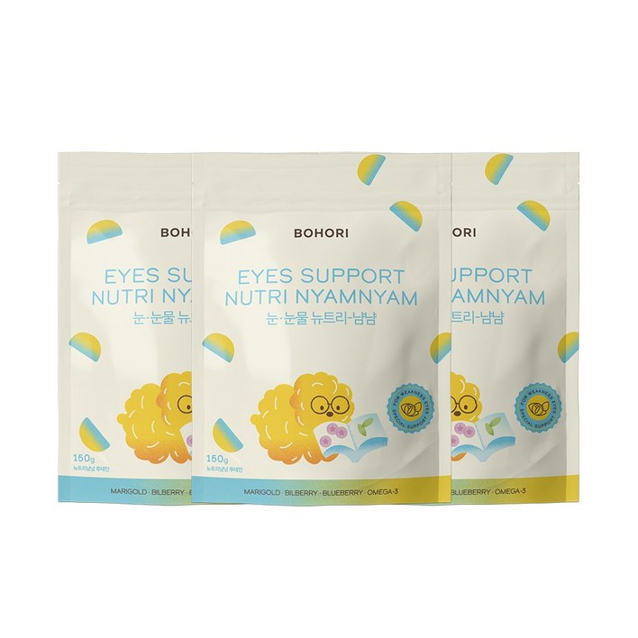보호리 강아지 눈 눈물 영양제 뉴트리냠냠 150g, 눈 영양제, 3개, 눈물개선눈건강