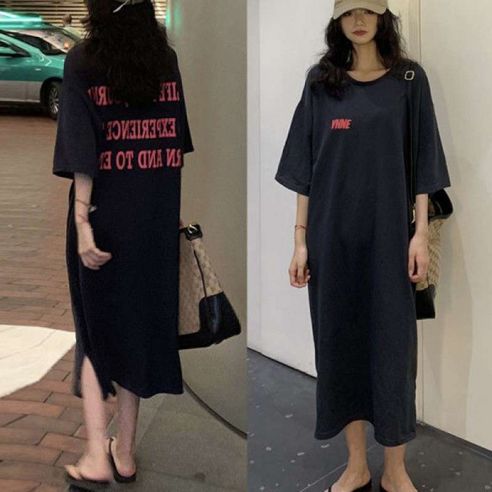 프리티글라라 원피스티 롱원피스 실내복 홈웨어 반팔 원피스 s11
