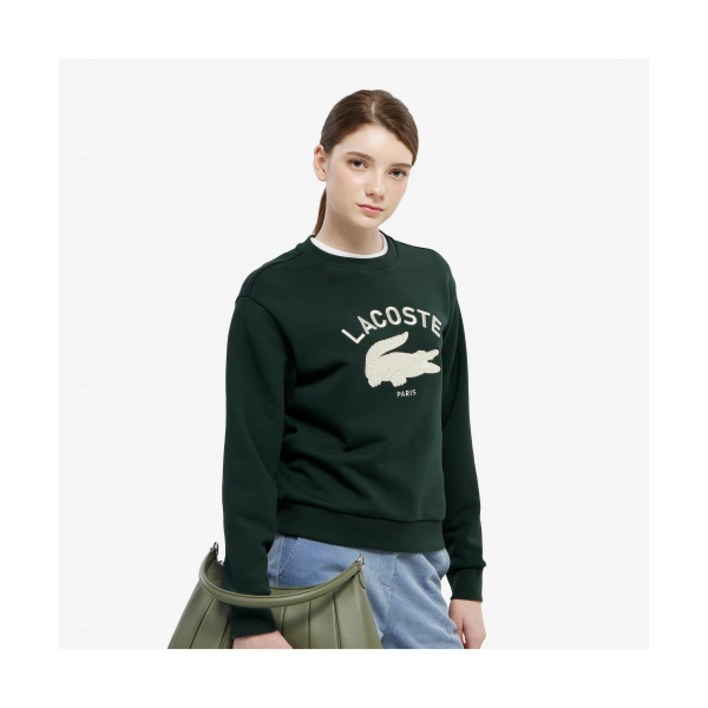 라코스테 LACOSTE 여성 테니스 크루넥 스웨트셔츠 딥그린 725675