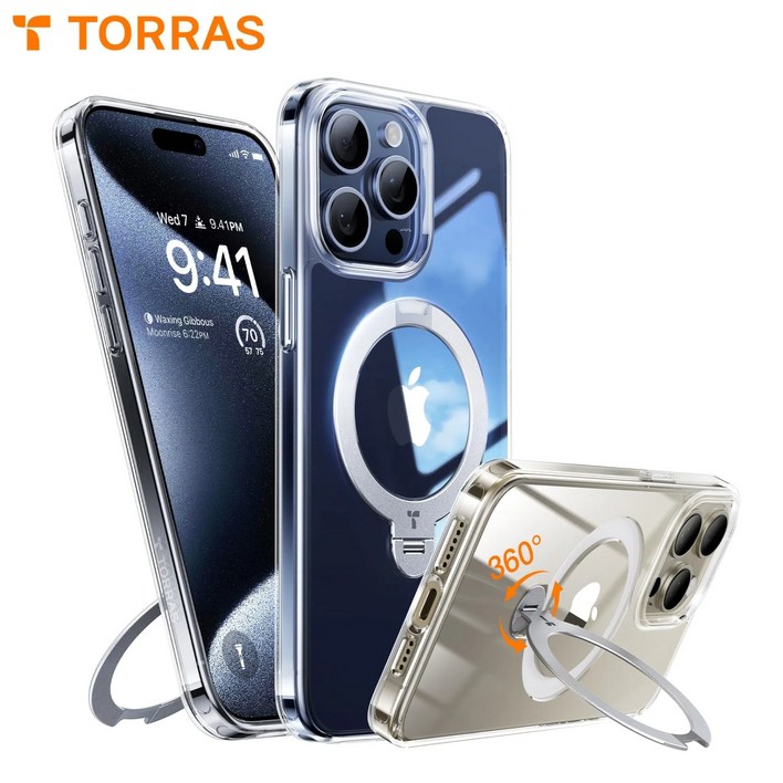 (공식) TORRAS 토라스 업그레이드 360도 Ostand 스핀 마그네틱 맥세이프 밀리터리 등급 충격 저항 핸드폰 케이스