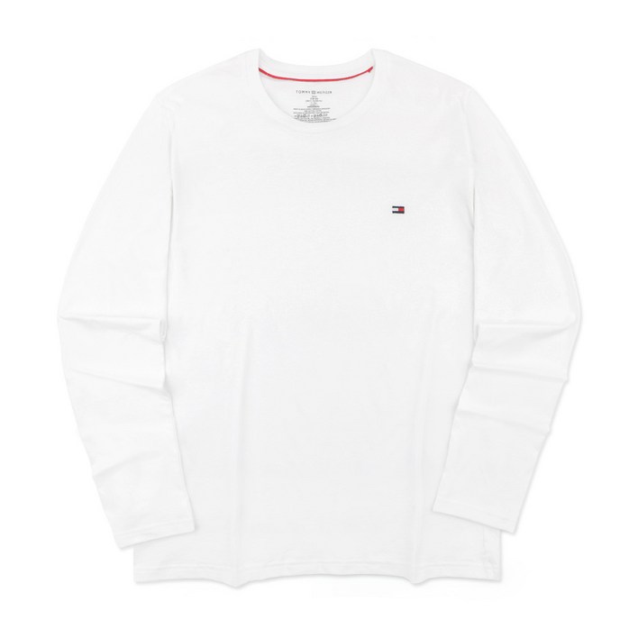[정품] 타미힐피거 후드티 남여공용 코어 플래그 크루넥 긴팔 티셔츠 화이트