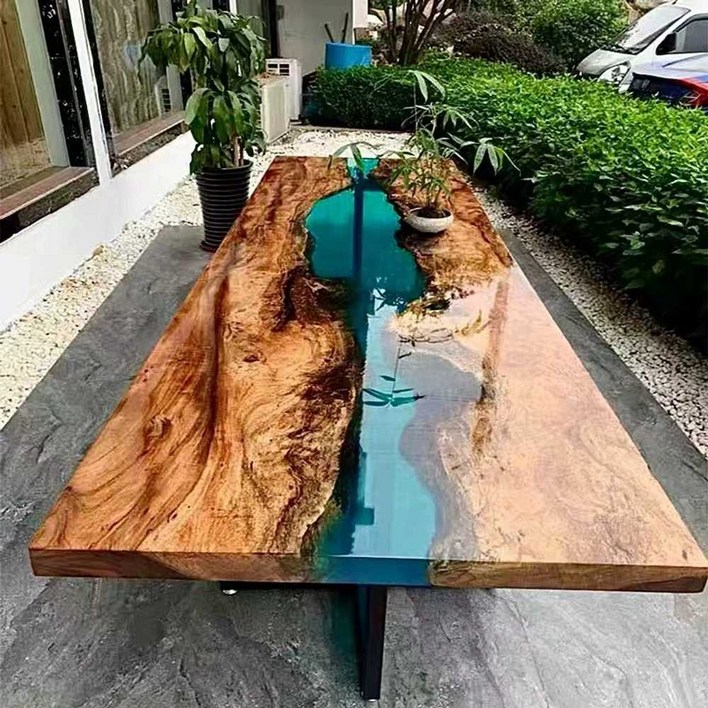 레진테이블 레진 파도 에폭시 식탁 거실 인테리어 사이드 가구 나무