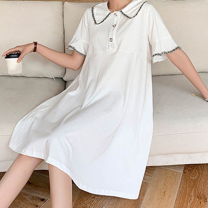 데일리 꾸안꾸 패션 원피스 카라 포인트라인 캐주얼 썸머