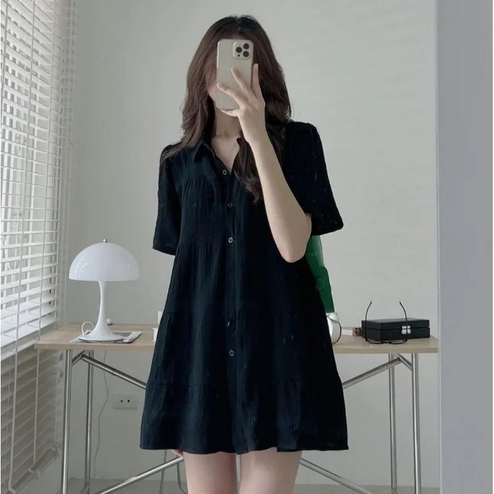 여성용 셔츠 카라티 반팔 원피스 여성용 셔츠 카라티 반팔 원피스