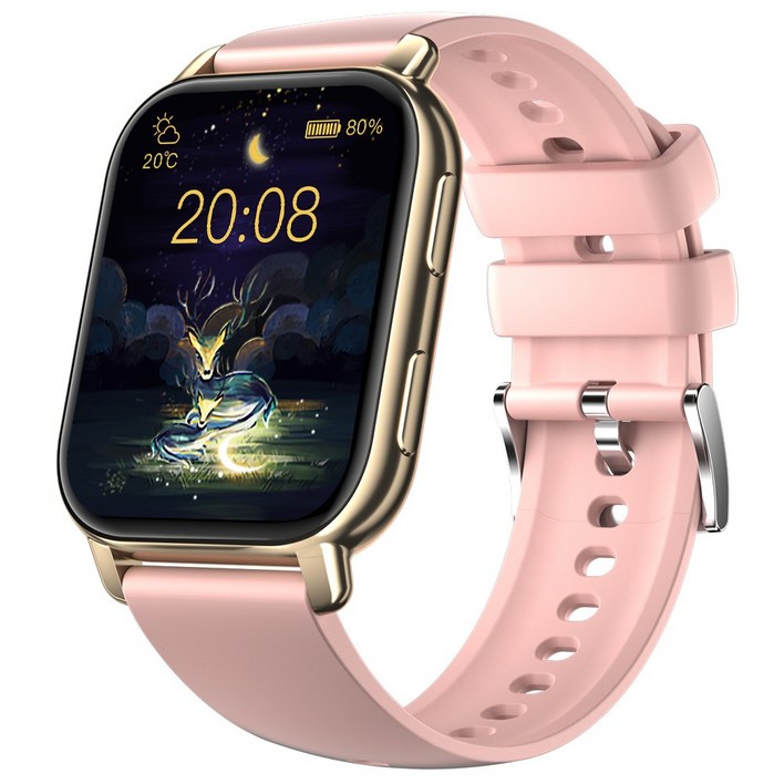 WAPIK 통화가능 블루투스 스마트워치 P5S 1.85인치 22mm, 골드, 4.7cm, GPS  블루투스