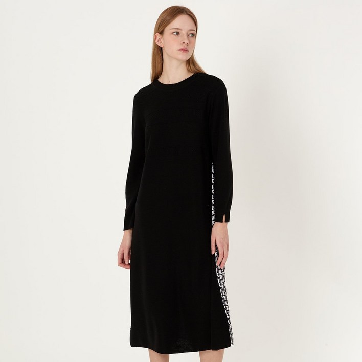 기비 GIVY 플리츠 배색 니트 원피스 GY25S4FRD6799