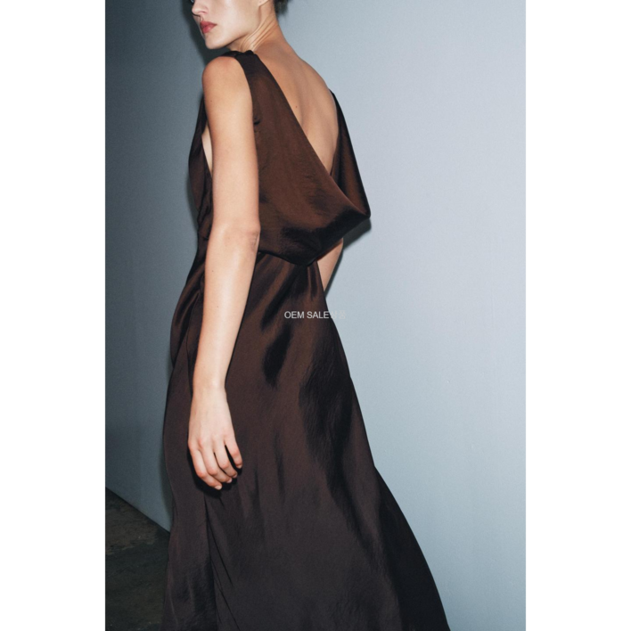 자라 OEM SALE ZW 컬렉션 새틴 미디 원피스 9797987