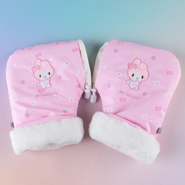 산리오 마이멜로디 어린이 킥보드 자전거 장갑 겨울 라이딩 초등학생 유아 아동용 전동킥보드 퀵보드 씽씽이 핸드워머 방한용품 킥보드용품, 1개, 핑크