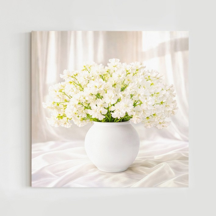 인메이블 복들어오는 풍요 데이지 달항아리 꽃 그림 6종 캔버스 액자 봄맞이 인테리어 집들이 선물 대형 개업 카페 선물 금전운