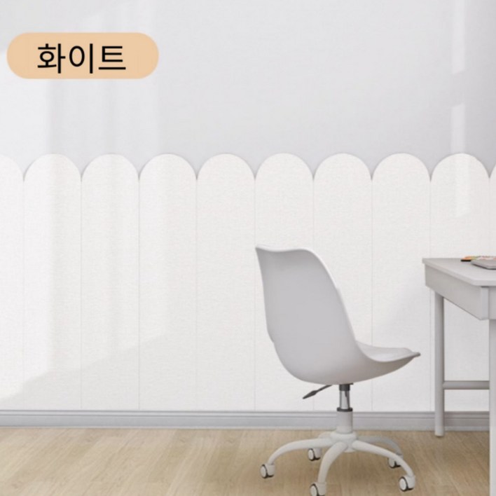 슈퍼코리아 벽접착 충돌방지 장식 쿠션 침대 스티커 침대 소프트 충돌, 6개, 펄 화이트