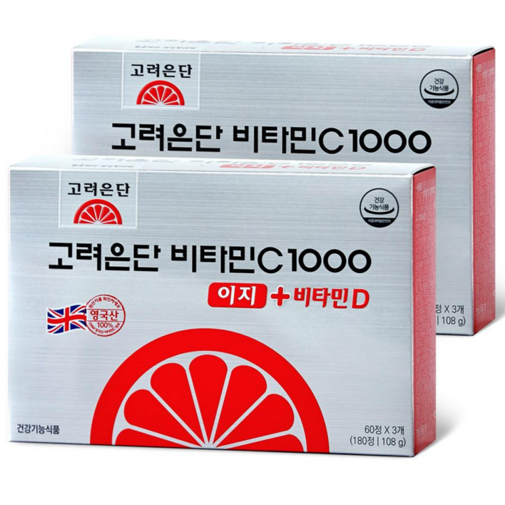 출산/유아동 고려은단 비타민C1000 이지 + 비타민D 업그레이드, 180정, 2개