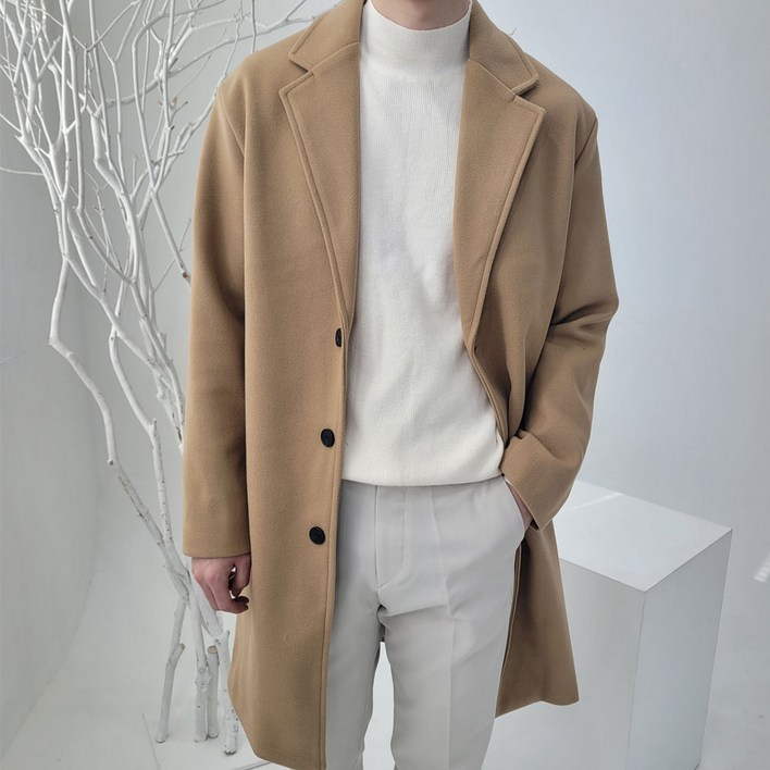 당일출고 95130 남자 겨울코트 싱글 오버핏 롱코트 빅사이즈 코트 정장코트