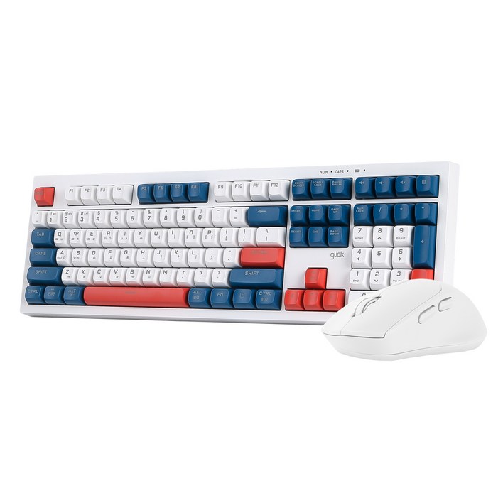 지클릭커 오피스프로 WMK50 사일런스 M 무소음 무선 블루투스 108 키보드 마우스 세트, 일반형, Gun dam 108키, WMK50