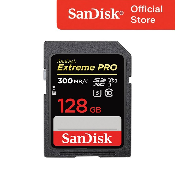 샌디스크 익스트림 프로 SD 메모리카드 SDXC V90 U3 C10 UHSII SDSDXDK, 128GB, 1개