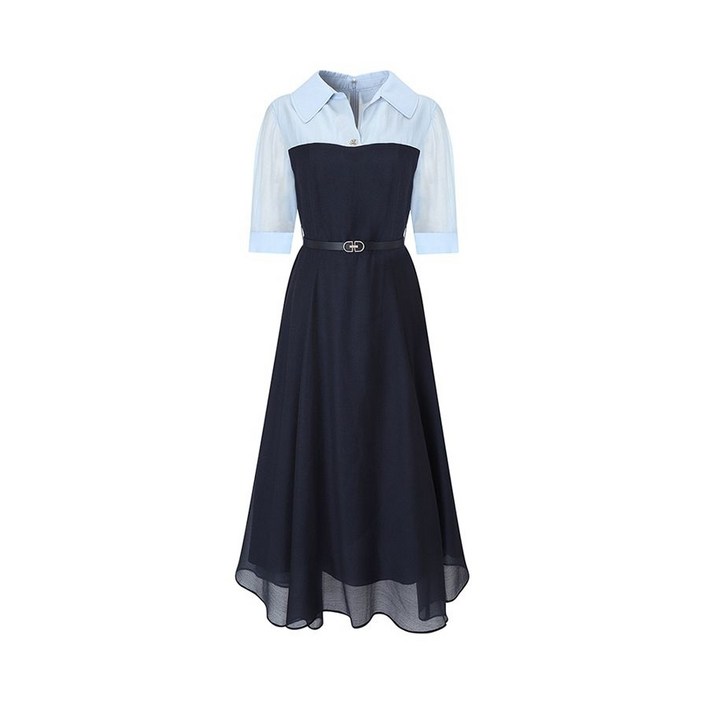 정품 지고트 셔츠 배색 플레어 원피스 JR8E0OP133 균일가 딜