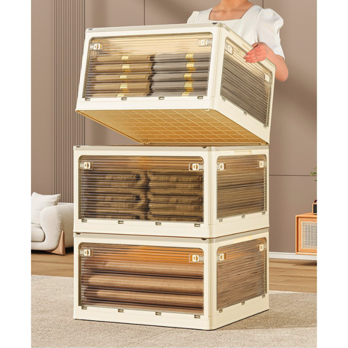 아그다 특대형 투명 5도어 리빙박스 147리터 수납함, 1개, 투명