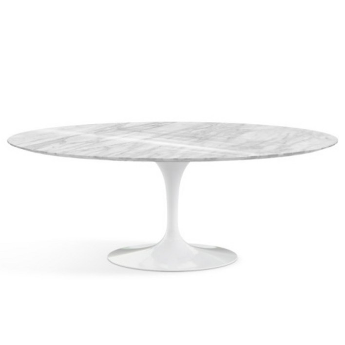 Knoll 놀 사리넨 타원형 테이블 카라라 마블 78 인치 198cm