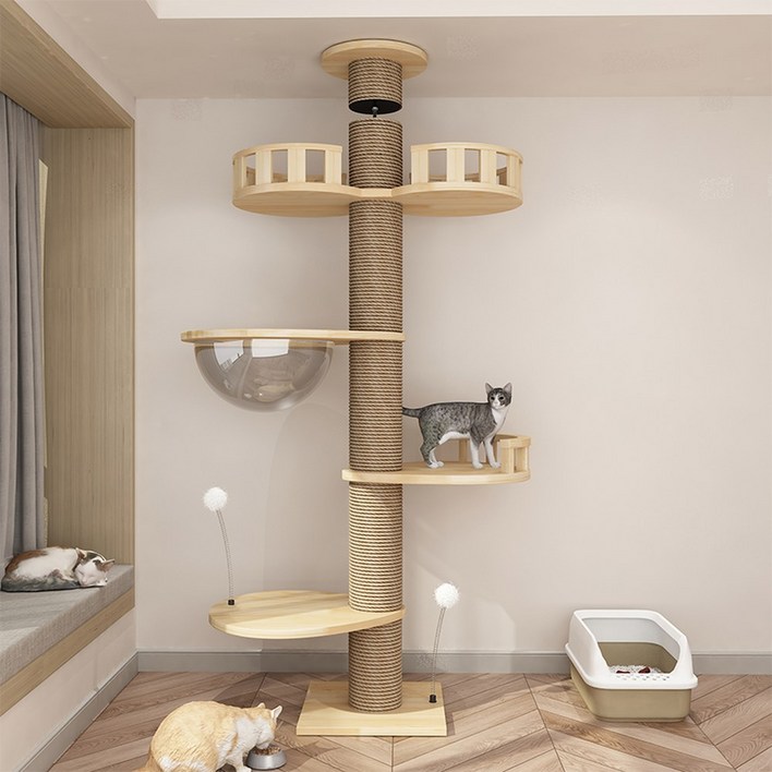 4단 캣타워 고양이 190cm 소형캣타워 브릿지 자연 DIY 2컬러 조립식 켓타워 소나무