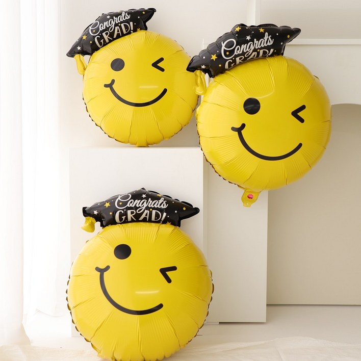 그래드윙크스마일 12입 졸업식 학사모 풍선 졸업 축하 파티 장식