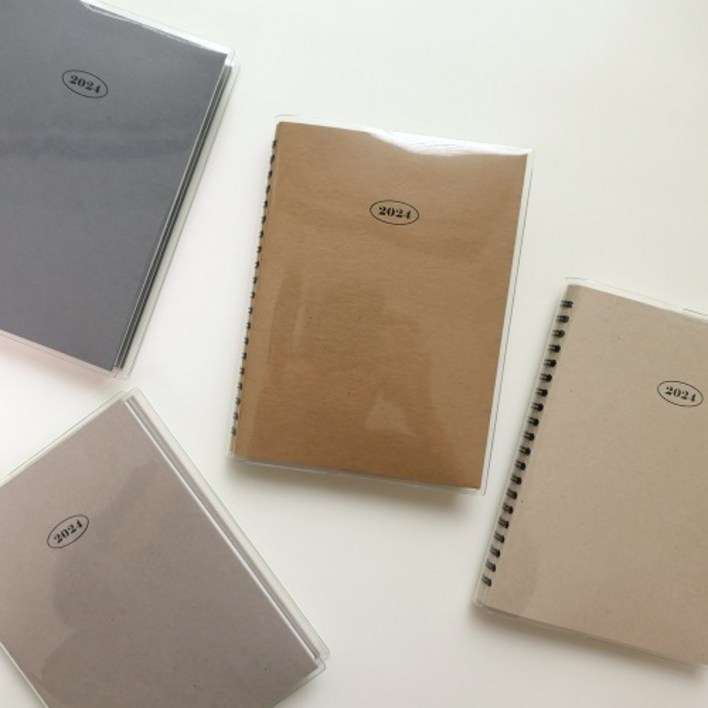 건망증GMZ 2024 더메모 라이프 다이어리 심플한 스프링 커버 2024다이어리 플래너, 크라프트